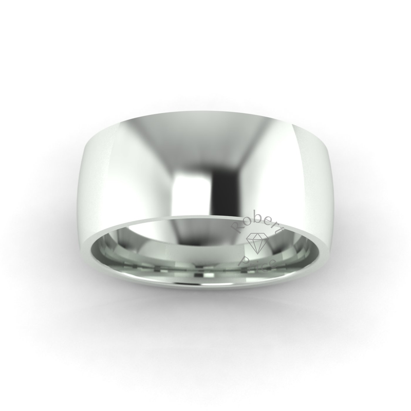 Classic Standard Wedding Ring in 9ct White Gold (8mm)