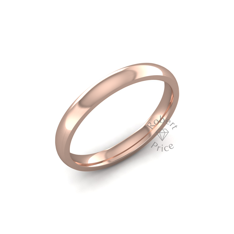 Classic Heavy Wedding Ring in 18ct Rose Gold (2mm)
