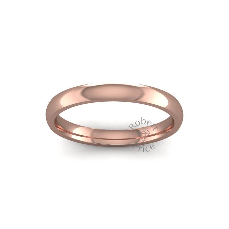 Classic Heavy Wedding Ring in 9ct Rose Gold (2mm)