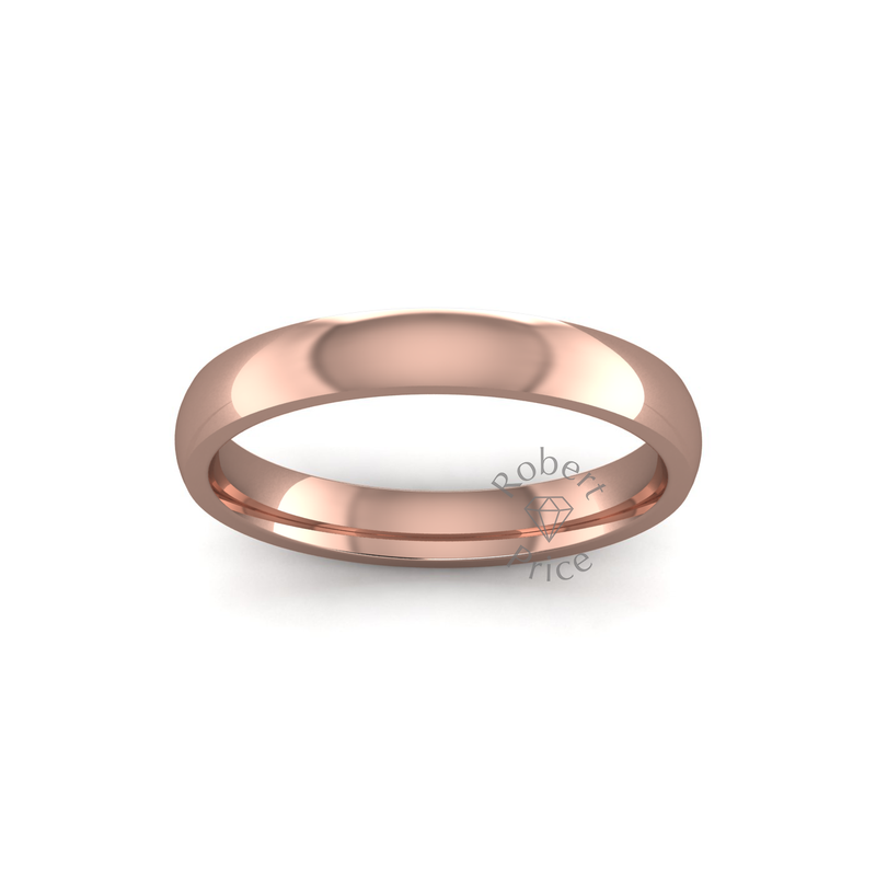 Classic Heavy Wedding Ring in 9ct Rose Gold (3mm)