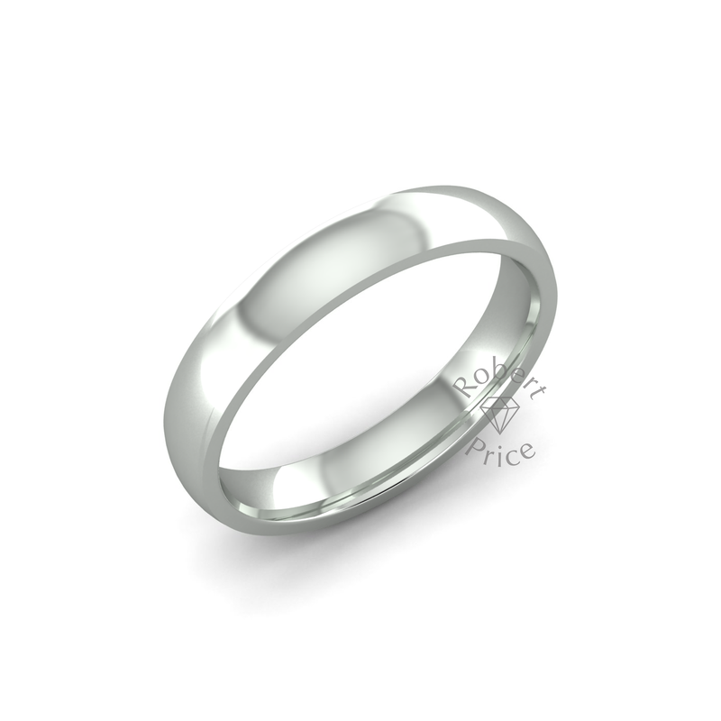 Classic Heavy Wedding Ring in 9ct White Gold (3.5mm)