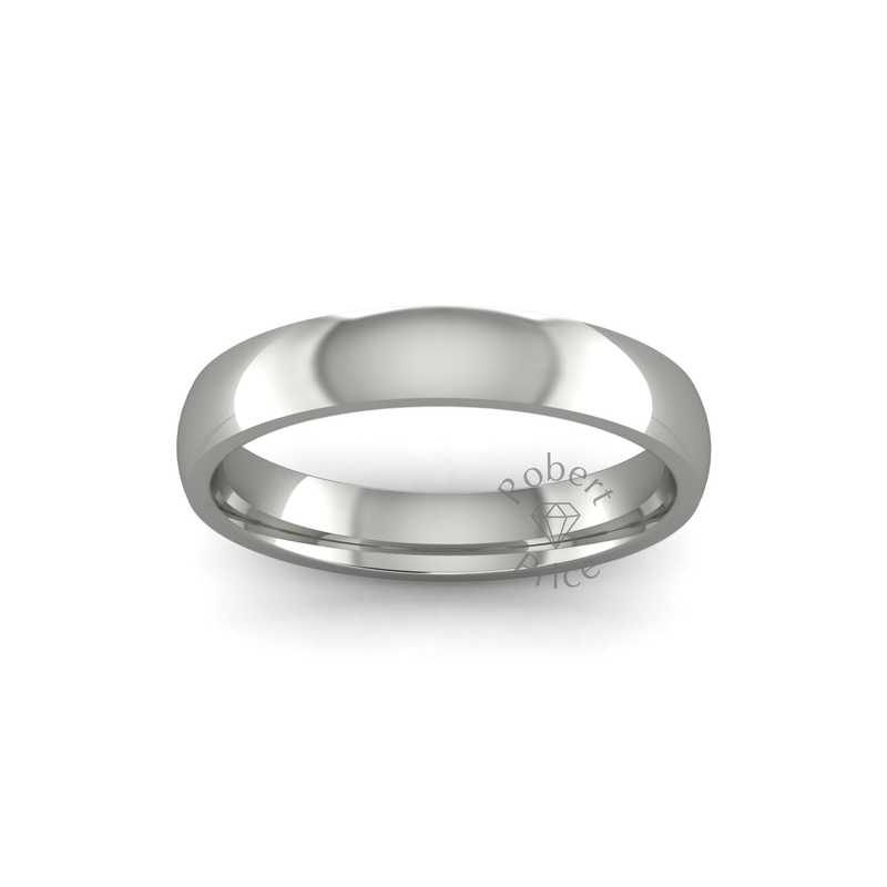 Classic Heavy Wedding Ring in 18ct White Gold (3.5mm)