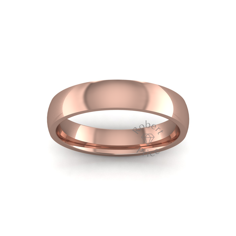 Classic Heavy Wedding Ring in 9ct Rose Gold (4mm)