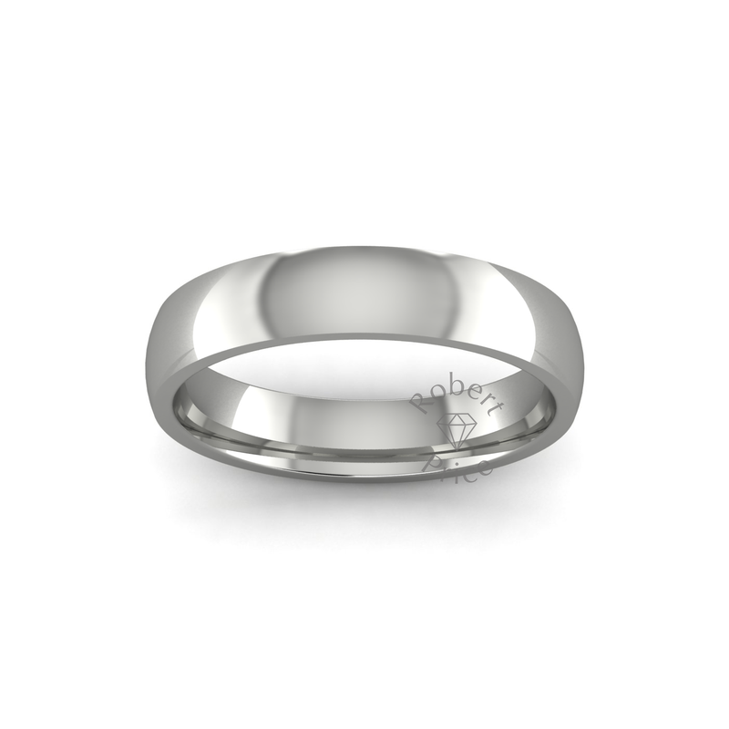 Classic Heavy Wedding Ring in 18ct White Gold (4mm)