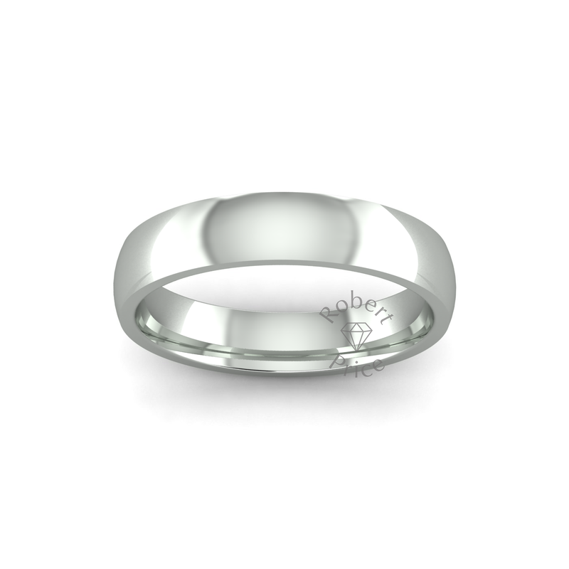 Classic Heavy Wedding Ring in 9ct White Gold (4mm)
