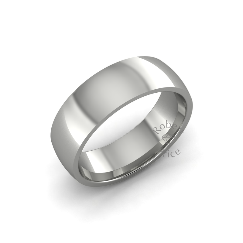 Classic Heavy Wedding Ring in 18ct White Gold (6mm)