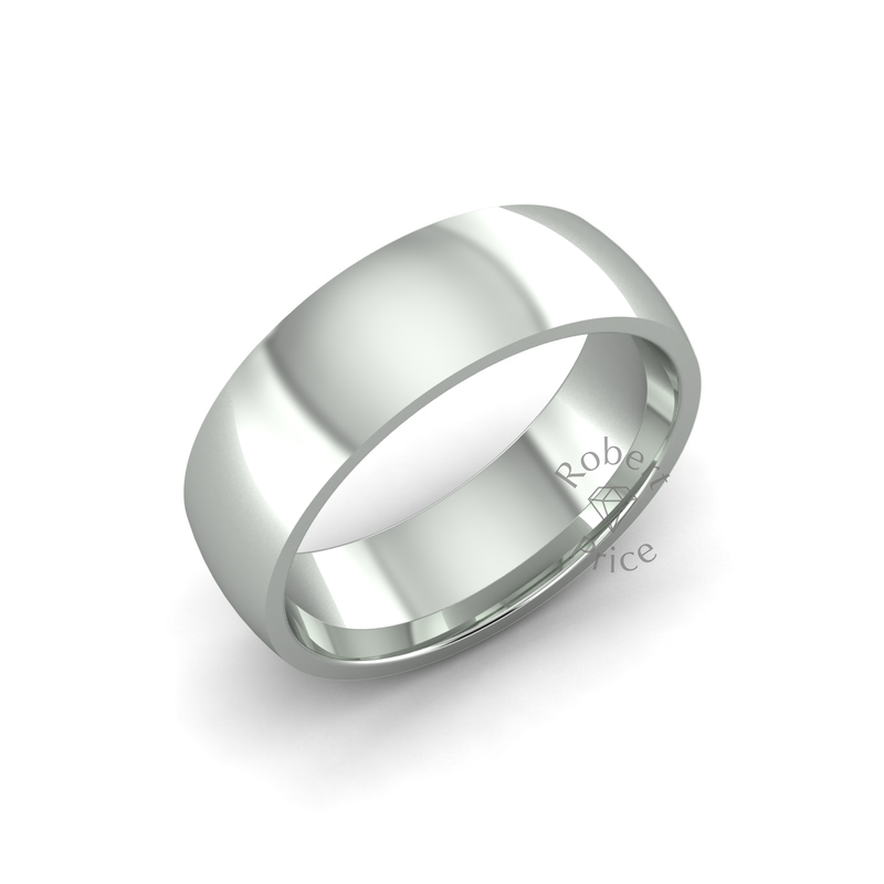 Classic Heavy Wedding Ring in 9ct White Gold (6mm)