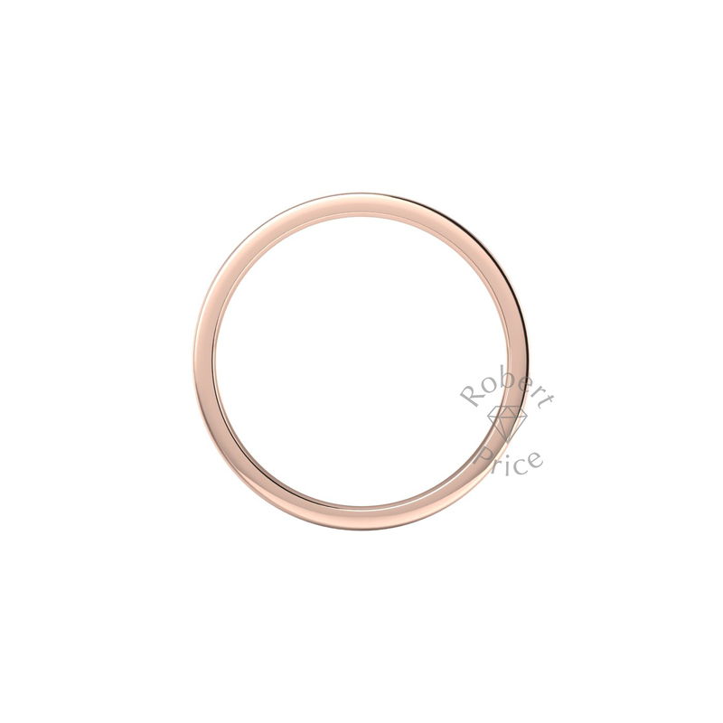 Flat Court Standard Wedding Ring in 18ct Rose Gold (2mm)