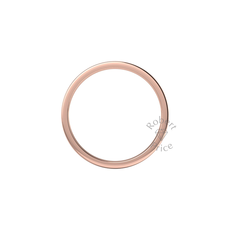 Flat Court Standard Wedding Ring in 9ct Rose Gold (2mm)