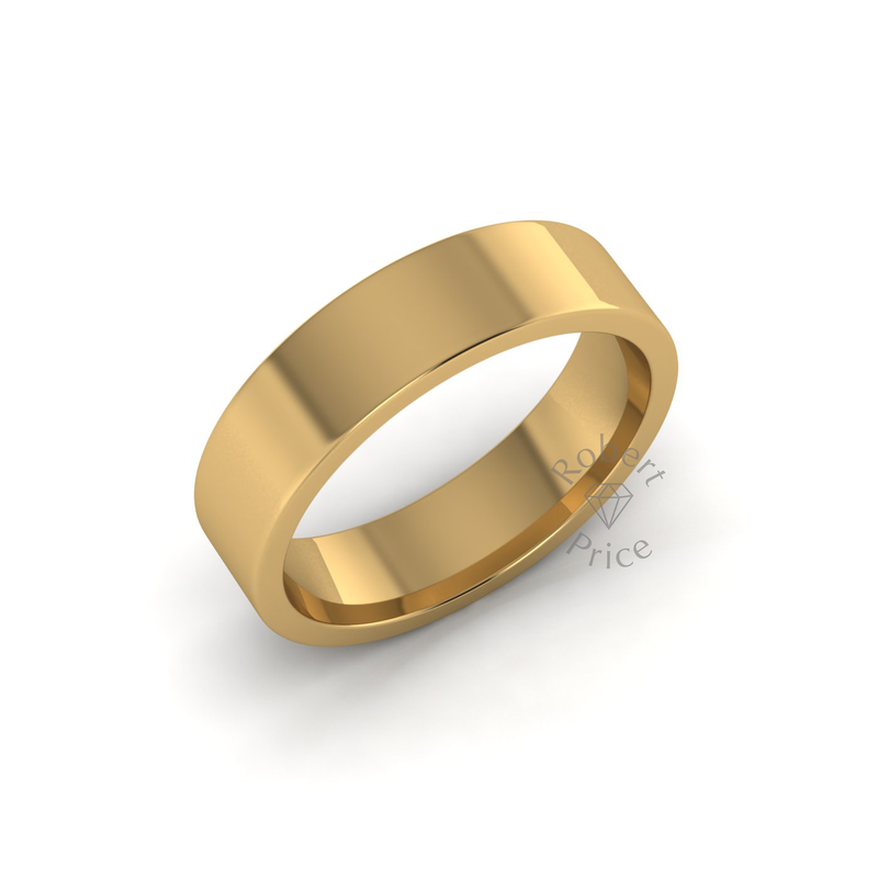 Flat Court Standard Wedding Ring in 18ct Yellow Gold (5mm)