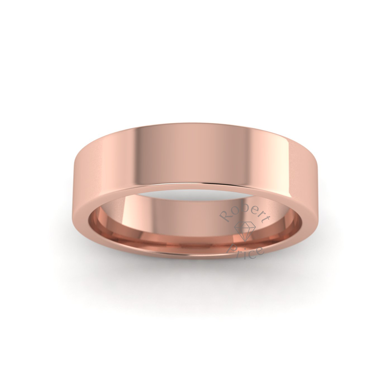 Flat Court Standard Wedding Ring in 9ct Rose Gold (5mm)