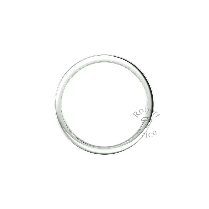 Flat Court Standard Wedding Ring in 9ct White Gold (8mm)