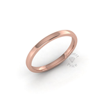 Soft Court Standard Wedding Ring in 9ct Rose Gold (2mm)