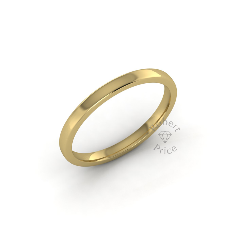Soft Court Standard Wedding Ring in 9ct Yellow Gold (2mm)