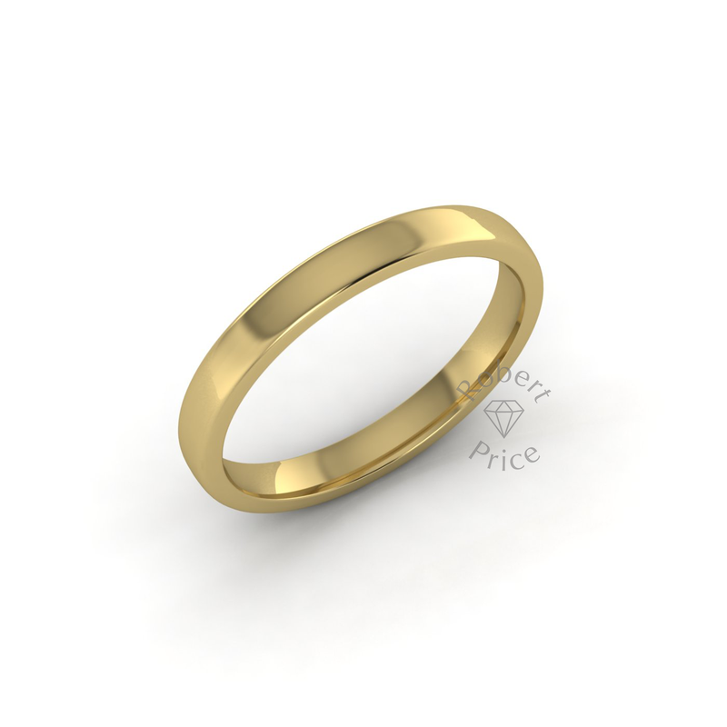 Soft Court Standard Wedding Ring in 9ct Yellow Gold (2.5mm)