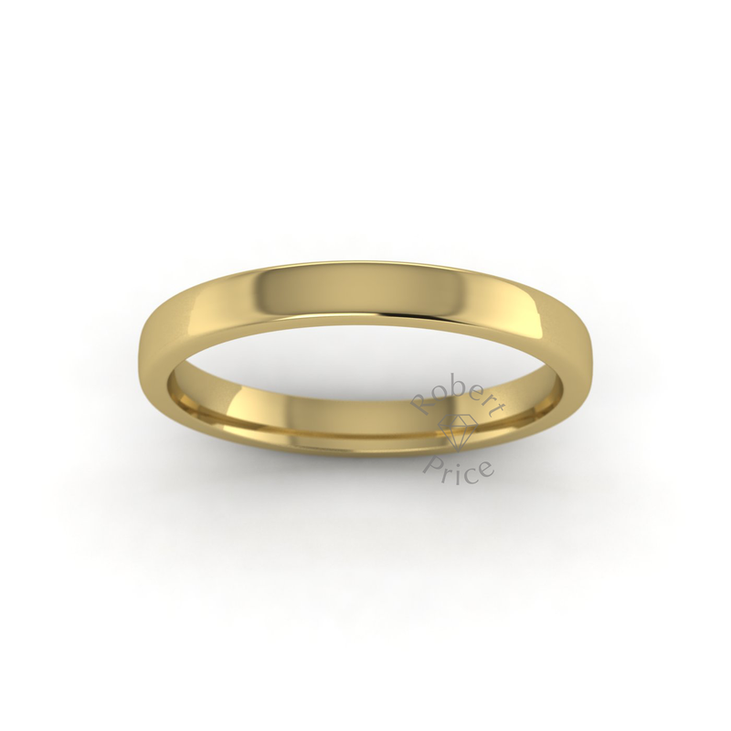 Soft Court Standard Wedding Ring in 9ct Yellow Gold (2.5mm)