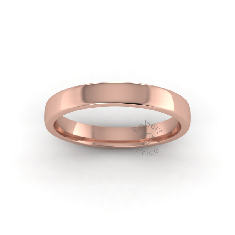 Soft Court Standard Wedding Ring in 9ct Rose Gold (3mm)