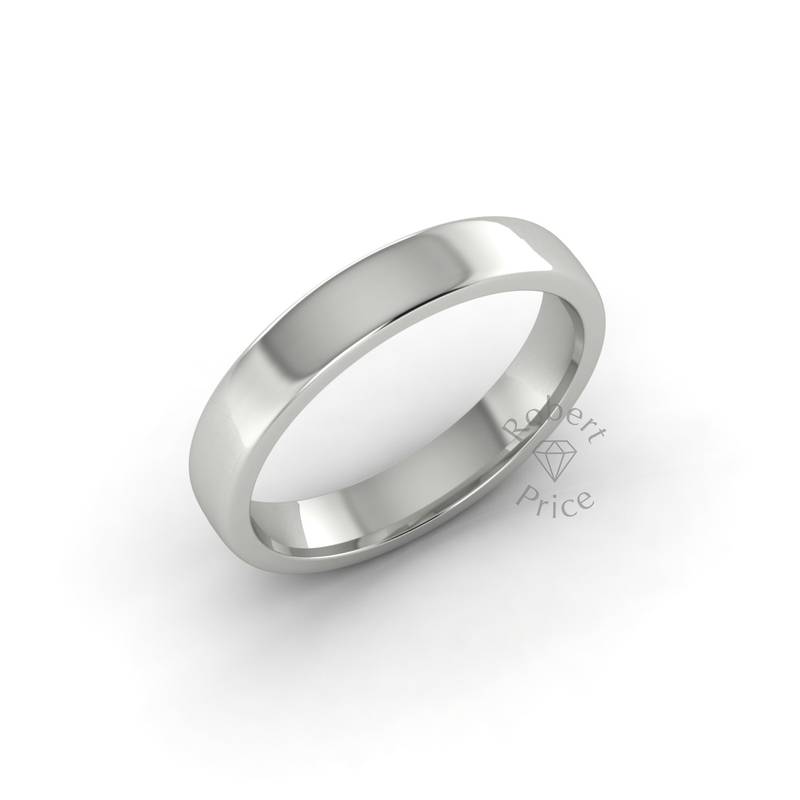 Soft Court Standard Wedding Ring in 18ct White Gold (3.5mm)