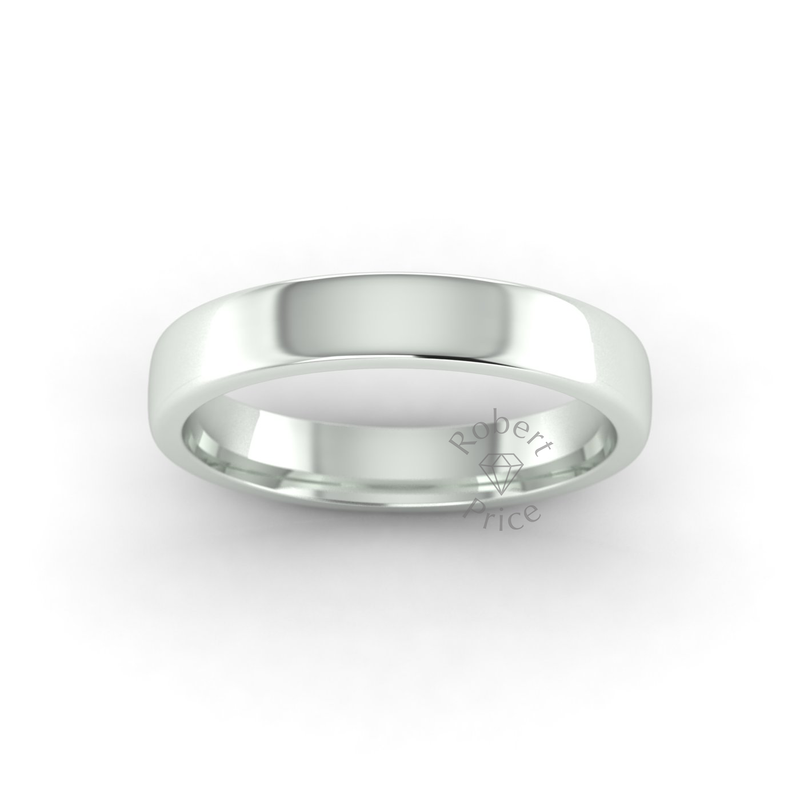 Soft Court Standard Wedding Ring in 9ct White Gold (3.5mm)