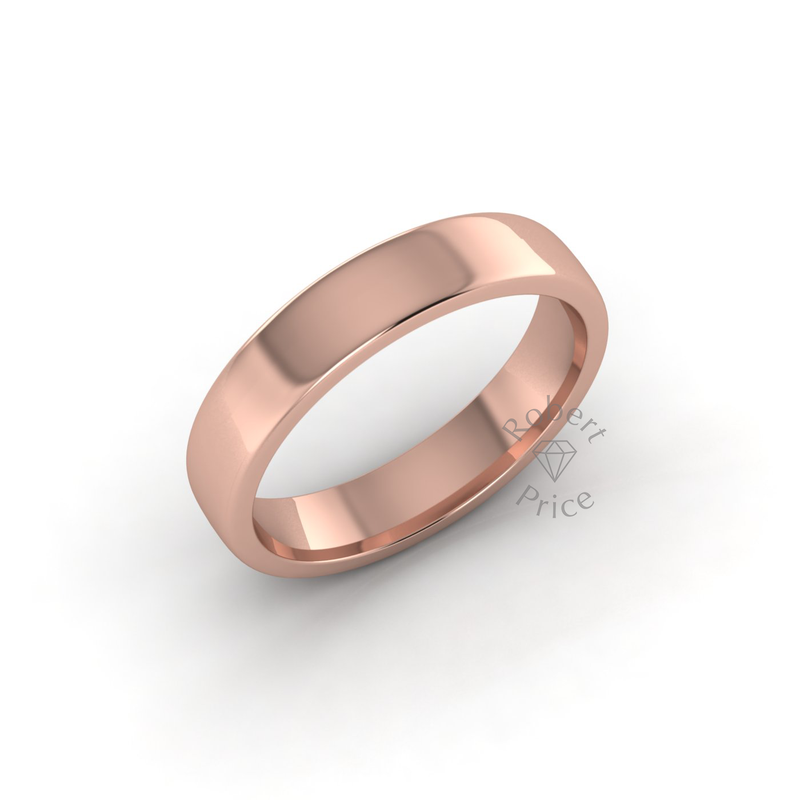 Soft Court Standard Wedding Ring in 9ct Rose Gold (4mm)