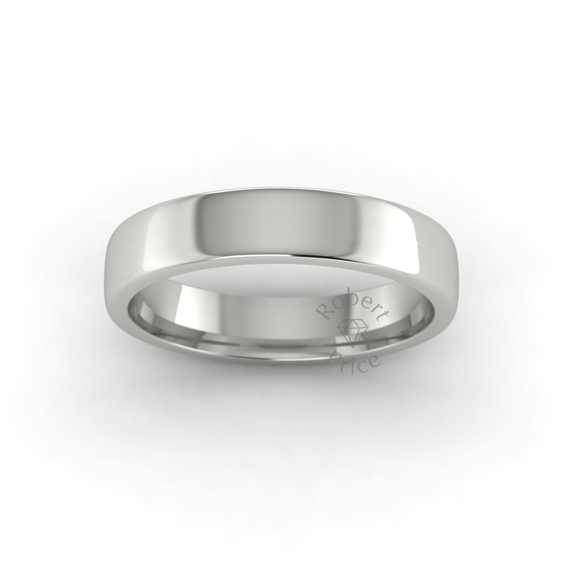 Soft Court Standard Wedding Ring in 18ct White Gold (4mm)