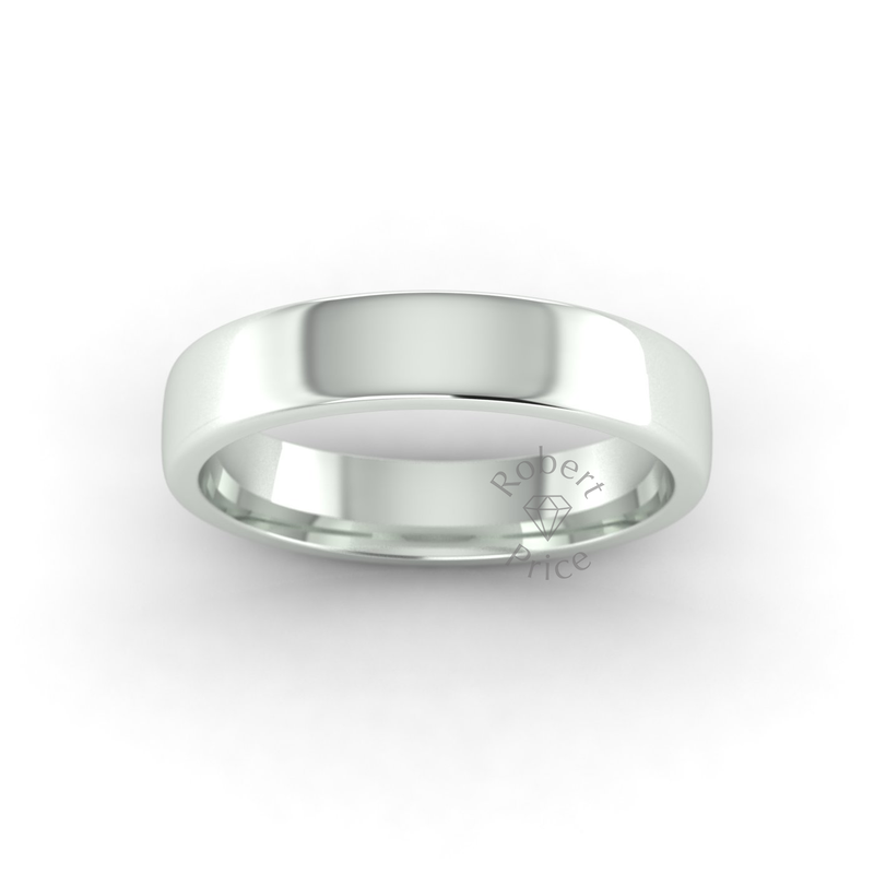 Soft Court Standard Wedding Ring in 9ct White Gold (4mm)