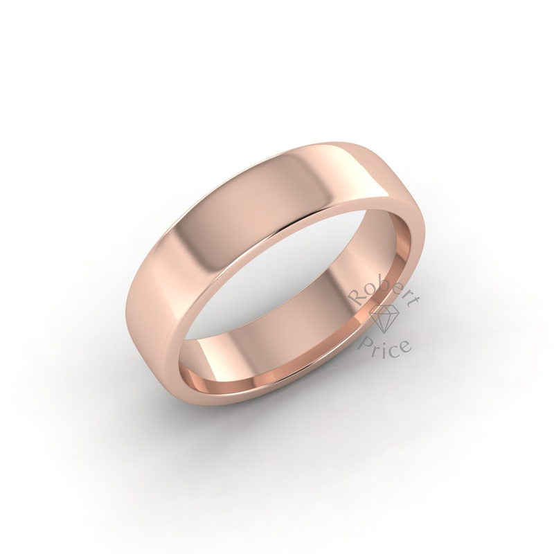 Soft Court Standard Wedding Ring in 18ct Rose Gold (5mm)