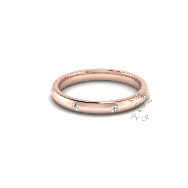 Spaced Diamond Ring in 18ct Rose Gold (2.5mm)