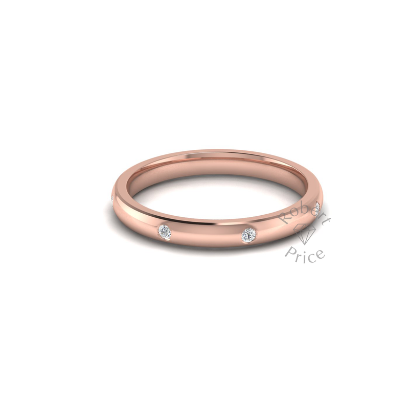 Spaced Diamond Ring in 9ct Rose Gold (2.5mm)