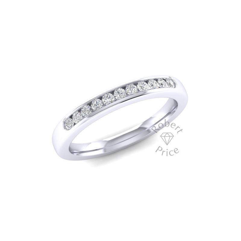 Channel Set Diamond Ring in 18ct White Gold (0.22 ct.)