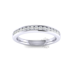 Channel Set Soft Court Diamond Ring in 18ct White Gold (0.3 ct.)