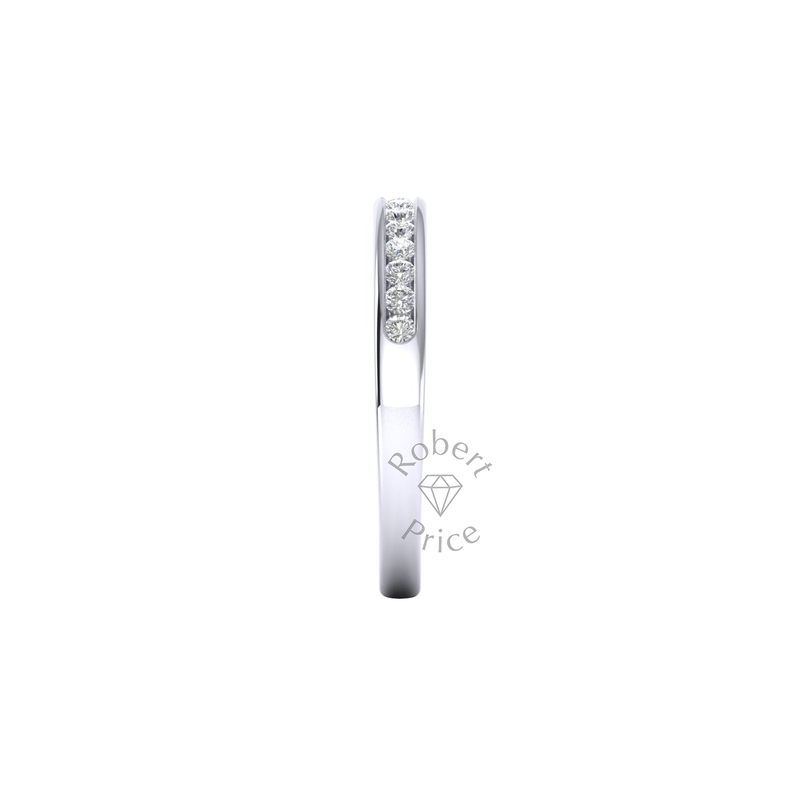 Channel Set Soft Court Diamond Ring in 18ct White Gold (0.3 ct.)