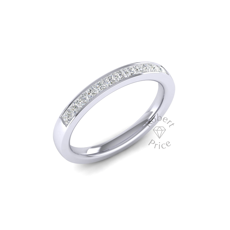 Princess Cut Channel Set Diamond Ring in 18ct White Gold (0.42 ct.)