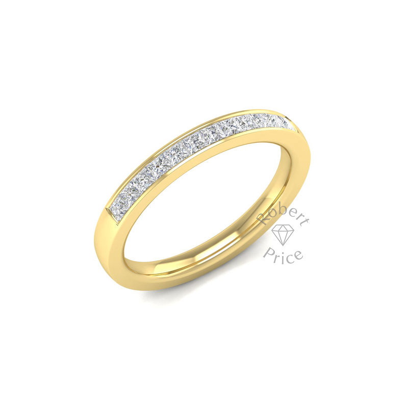 Princess Cut Channel Set Diamond Ring in 18ct Yellow Gold (0.42 ct.)