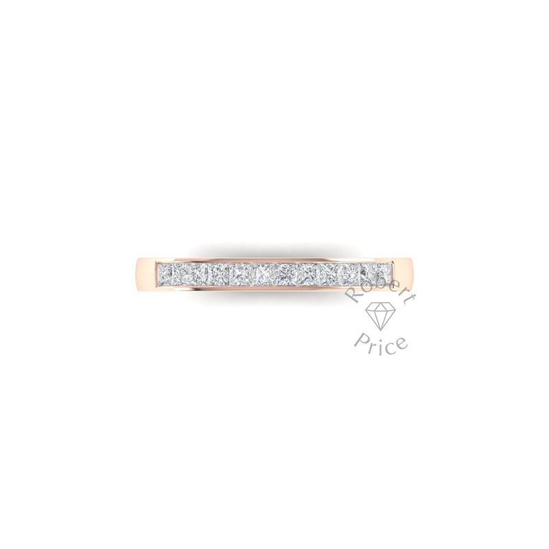 Princess Cut Channel Set Diamond Ring in 18ct Rose Gold (0.42 ct.)