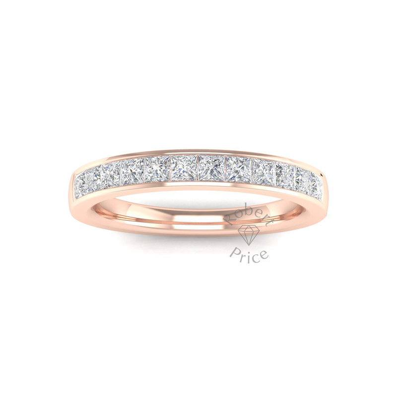 Princess Cut Channel Set Diamond Ring in 18ct Rose Gold (0.72 ct.)