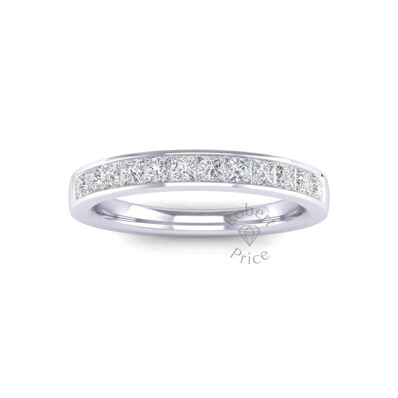 Princess Cut Channel Set Diamond Ring in 18ct White Gold (0.72 ct.)