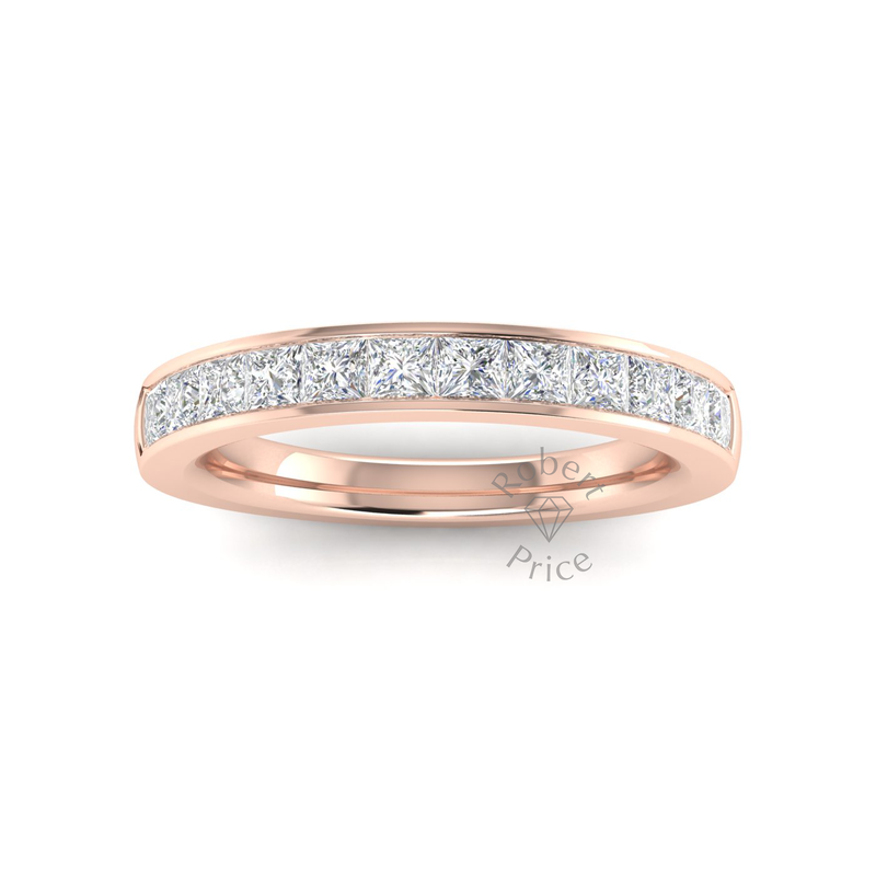 Princess Cut Channel Set Diamond Ring in 18ct Rose Gold (0.96 ct.)
