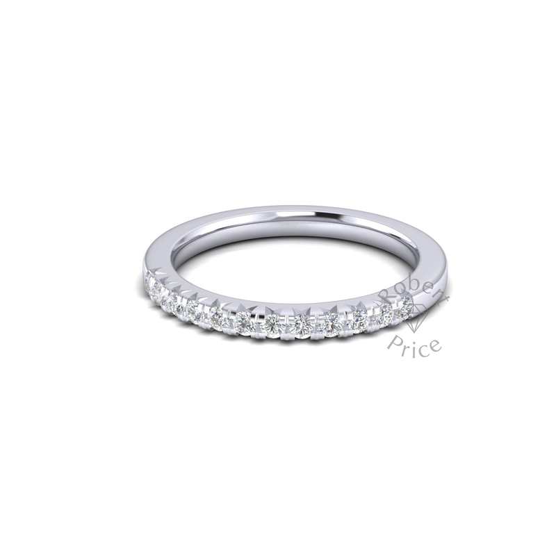 French Micropavé Diamond Ring in Platinum (0.24 ct.)