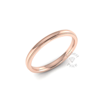 Millgrain Wedding Ring in 18ct Rose Gold (2mm)