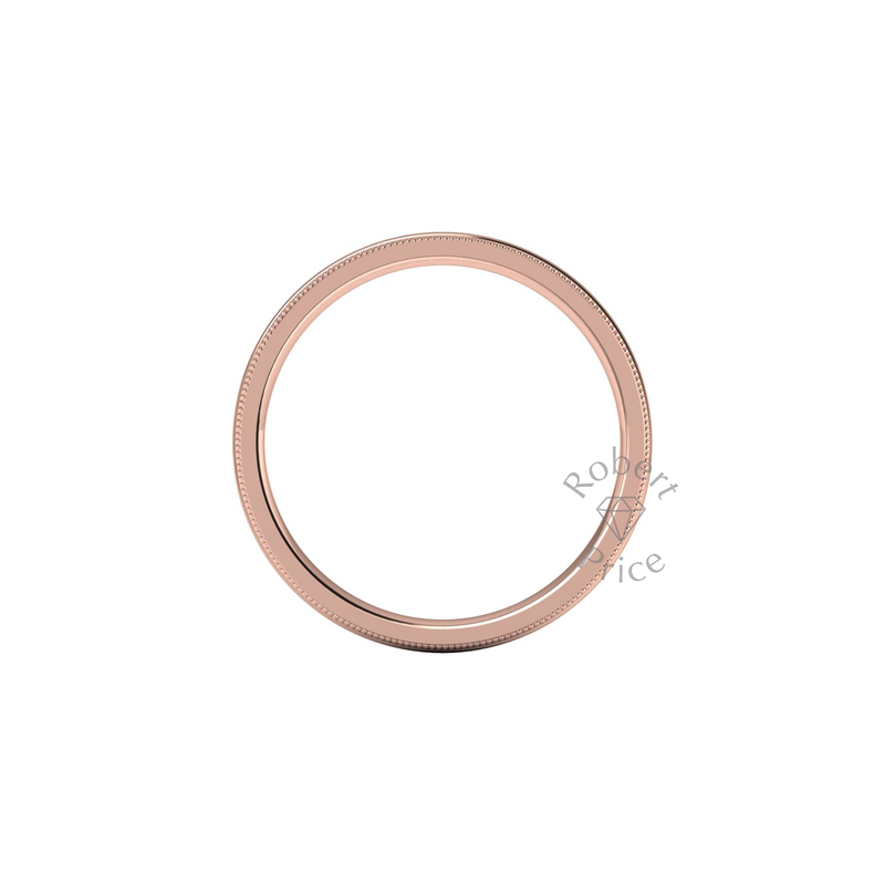 Millgrain Wedding Ring in 9ct Rose Gold (2mm)