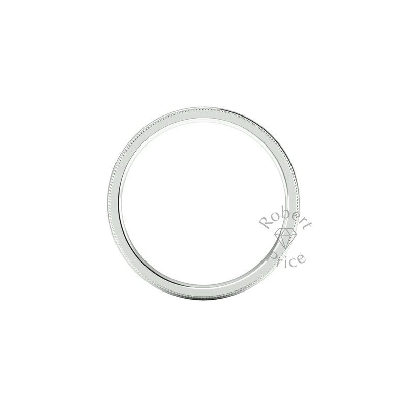 Millgrain Wedding Ring in 9ct White Gold (2mm)