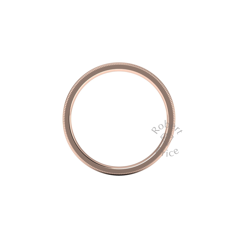 Millgrain Wedding Ring in 18ct Rose Gold (2.5mm)
