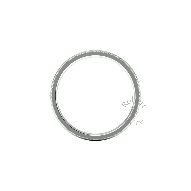 Millgrain Wedding Ring in 9ct White Gold (2.5mm)
