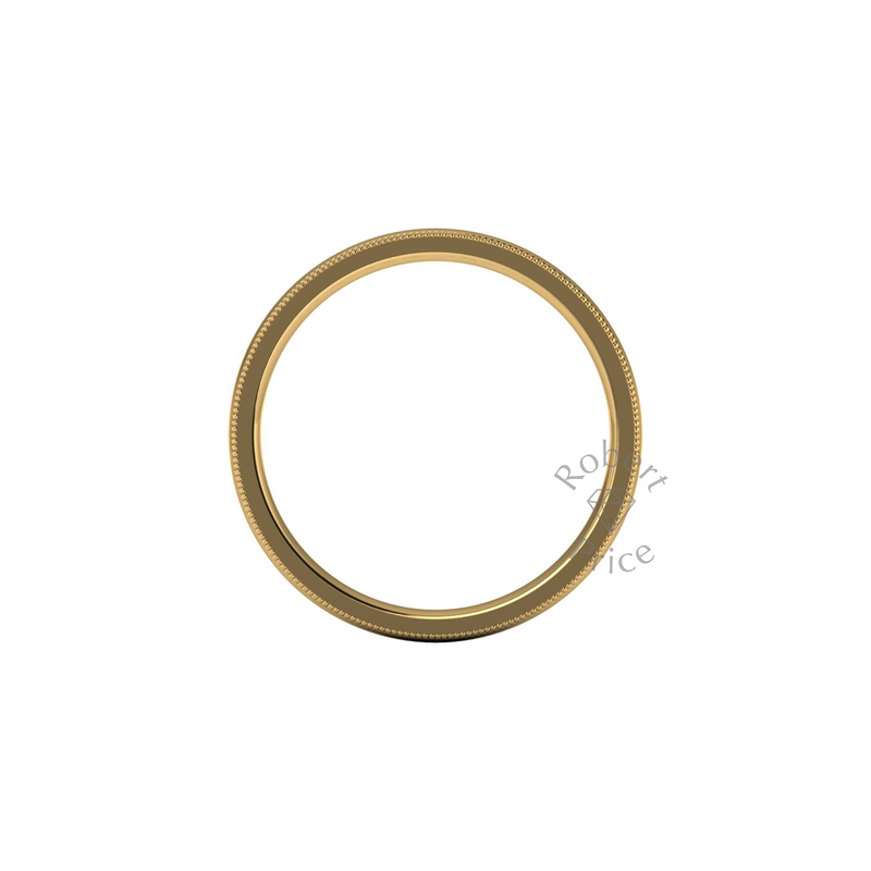 Millgrain Wedding Ring in 18ct Yellow Gold (2.5mm)
