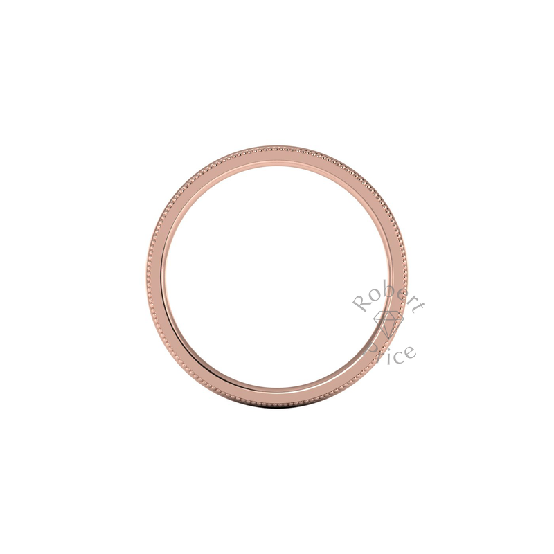 Millgrain Wedding Ring in 9ct Rose Gold (3mm)