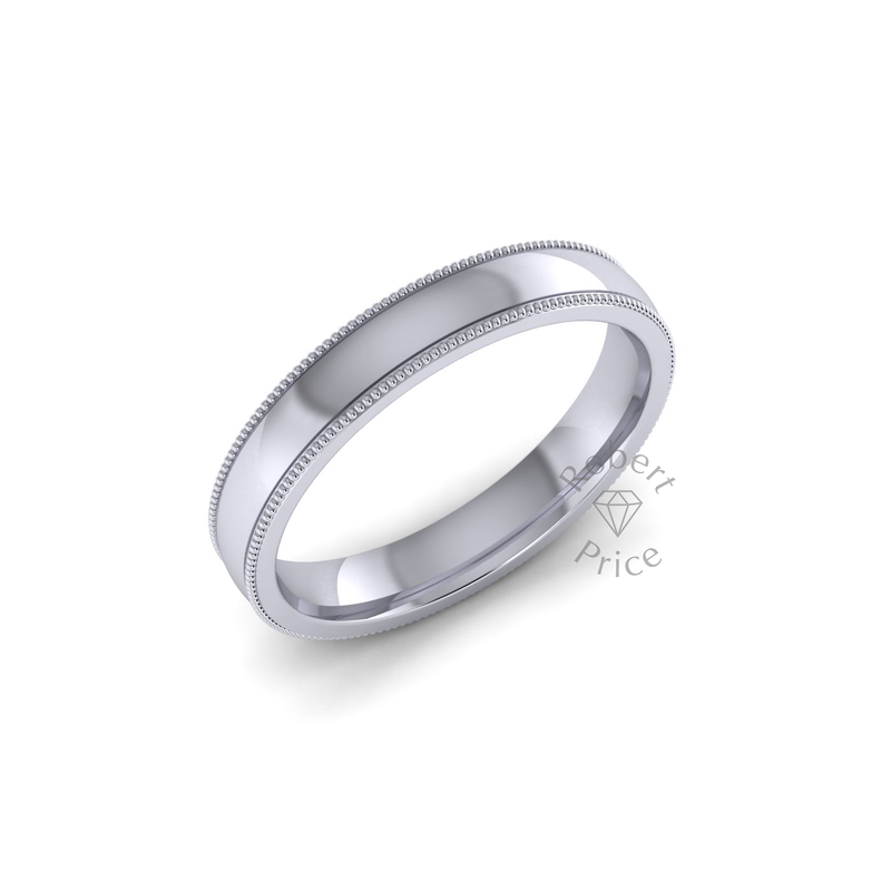 Millgrain Wedding Ring in Platinum (3.5mm)