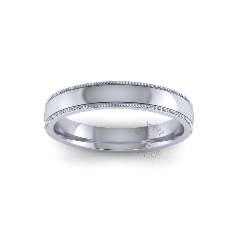 Millgrain Wedding Ring in Platinum (3.5mm)