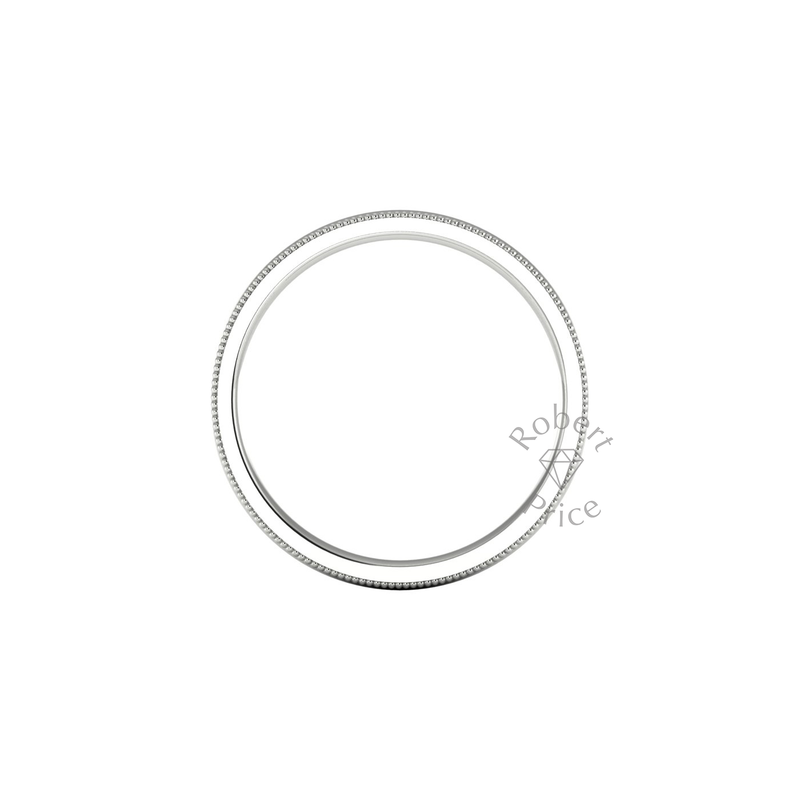 Millgrain Wedding Ring in 18ct White Gold (3.5mm)