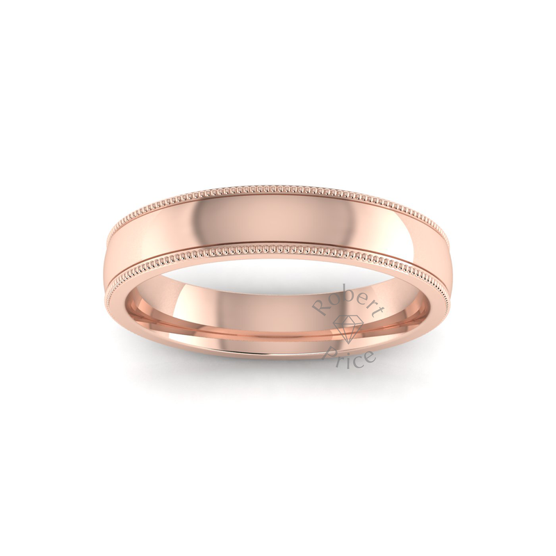 Millgrain Wedding Ring in 18ct Rose Gold (4mm)